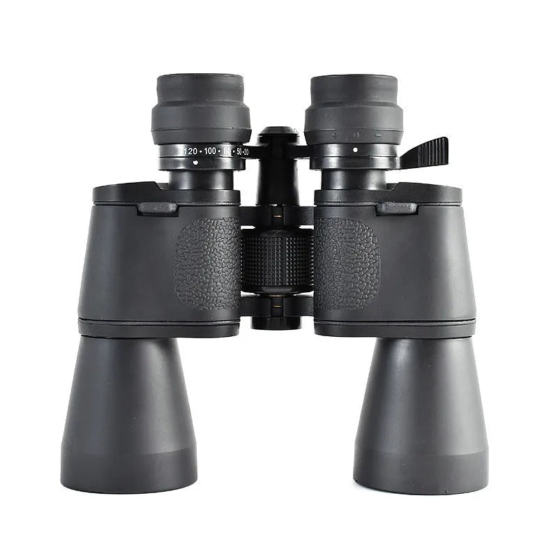 High power binoculars with continuous zoom 20-120x100 magnification and double barrel construction