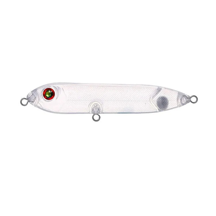 Transparent 9.5cm blank fishing lure body with 7mm eye opening for DIY customisation