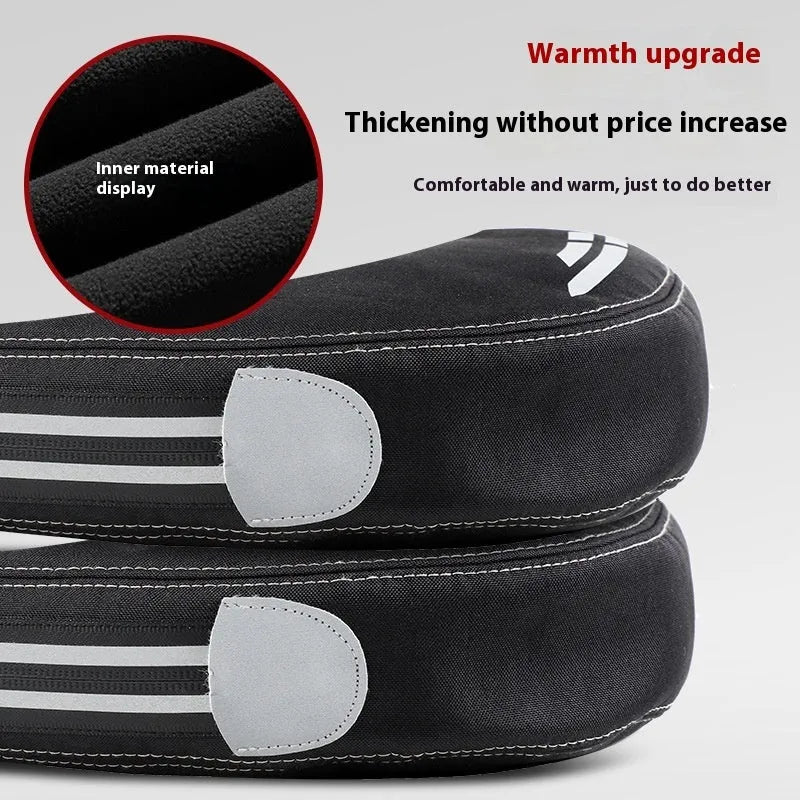 Winter mountain bike gloves in black and gray made of DPU, TPU, fleece, and Oxford cloth