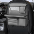 Leather car seat storage bag with foldable dining table in black colour