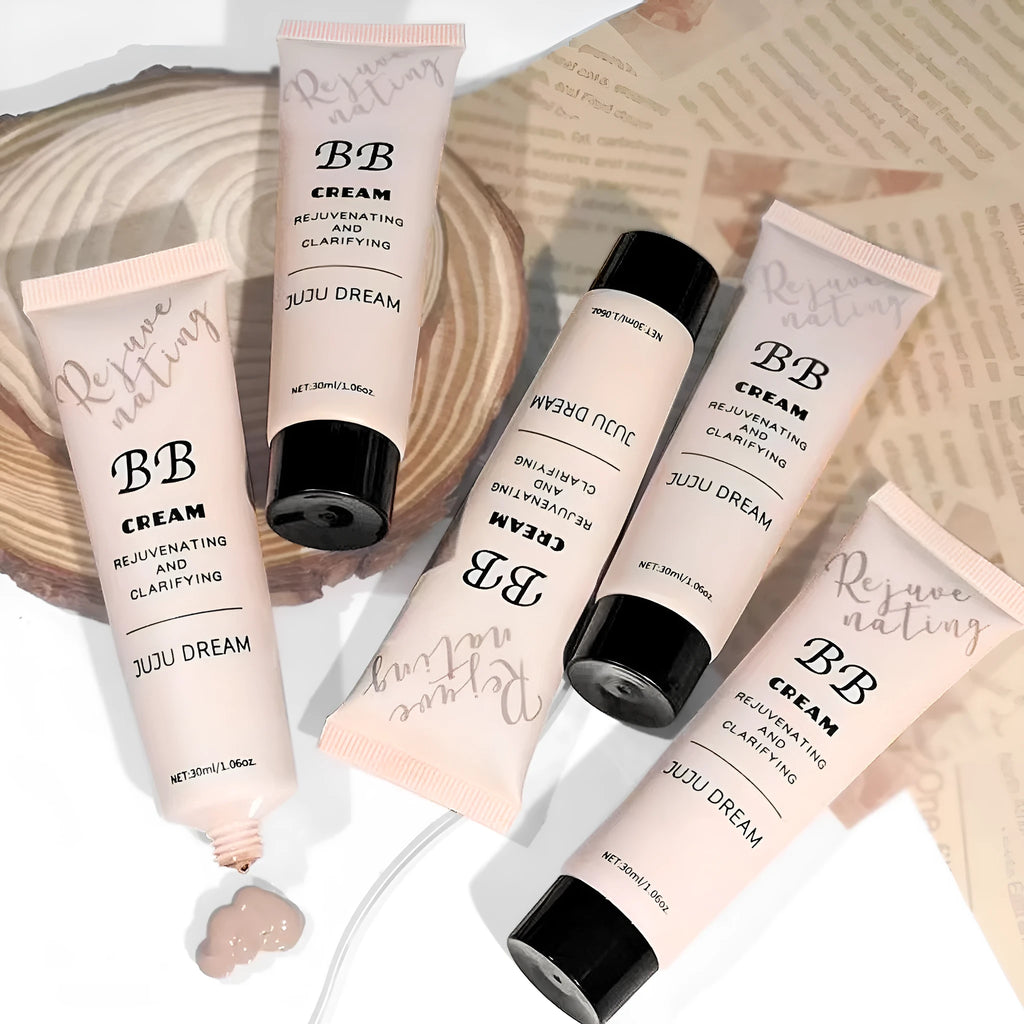Waterproof BB cream 30ml tube for brightening and priming, available in five colours.