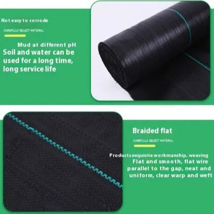 Black PP woven weed barrier mat roll for greenhouse and garden ground cover