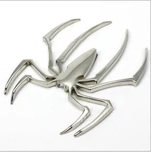 Zinc alloy three-dimensional metal spider bumper sticker in gold colour