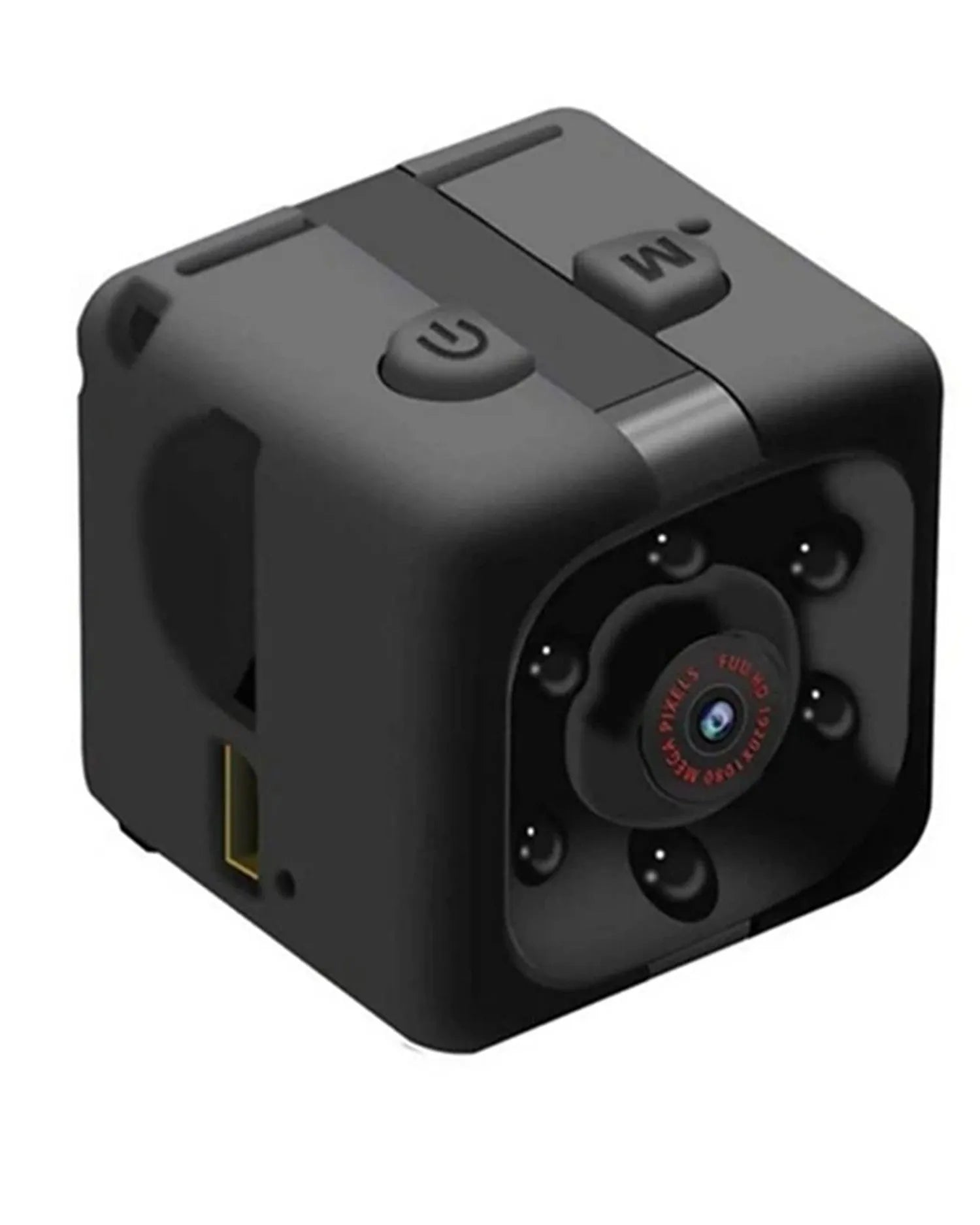Black mini USB camera with infrared night vision for 1080P video recording