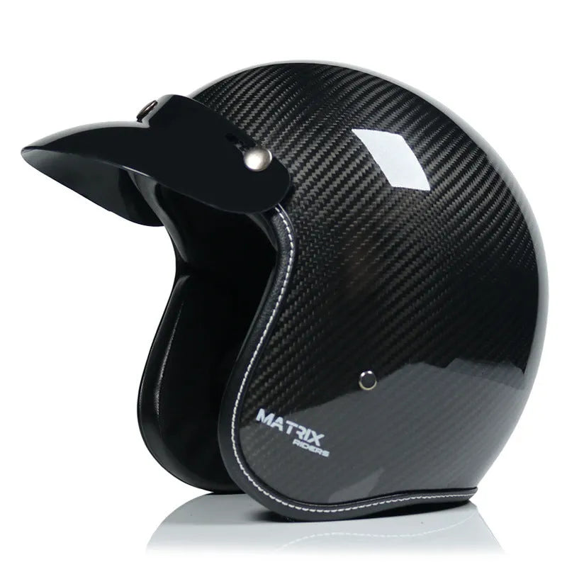 Retro ABS motorcycle helmet for men in matte black finish available in sizes M to 2XL