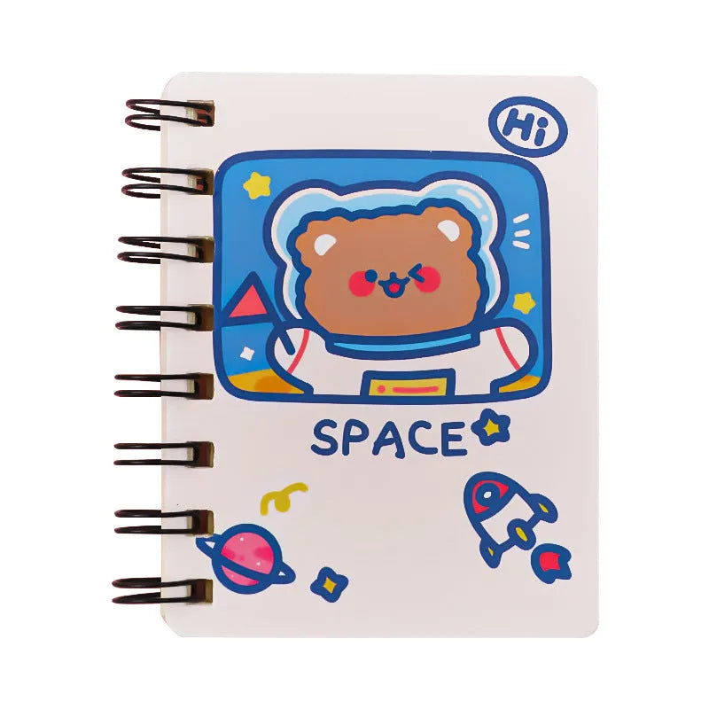 Astronaut series pocket flipper notebook showing compact 10.5 x 8 cm size and flipper design