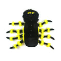 Spider-themed polyester pet costume for Halloween in sizes S to XXL on a pet