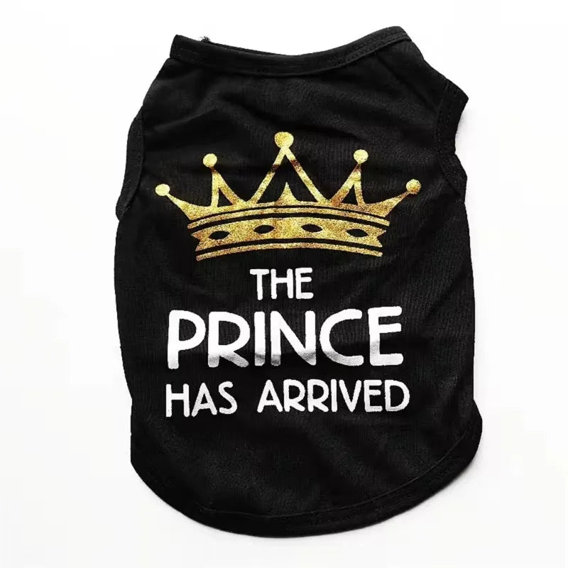 Cotton dog vest for puppies in various colours including black, grey, blue, pink and rose options