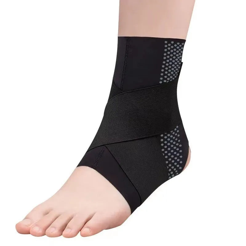 Black Lycra cloth fixed rehabilitation ankle support protector for sports.