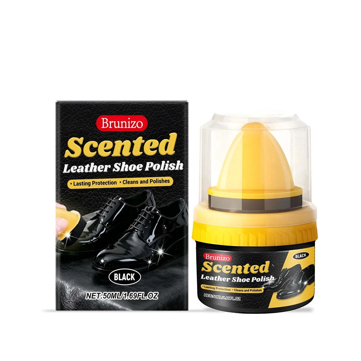 50ml fragrance leather shoe polish bottle with mineral oil, isododecane and carboxymethyl cellulose for leather shoes and boots