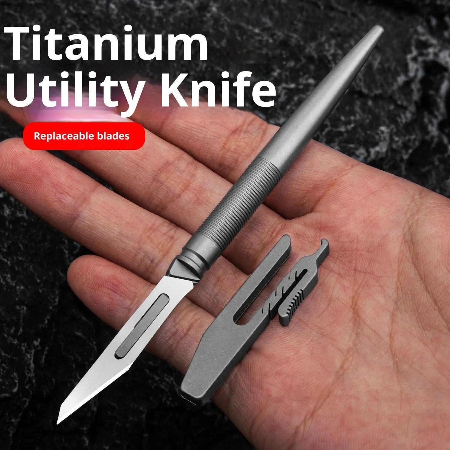 FK35 titanium alloy paper cutter with 22mm blade and 45 degree tip on a cutting mat