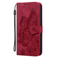 Retro big bowknot embossed leather phone case with bracket in purple colour for Apple iPhone