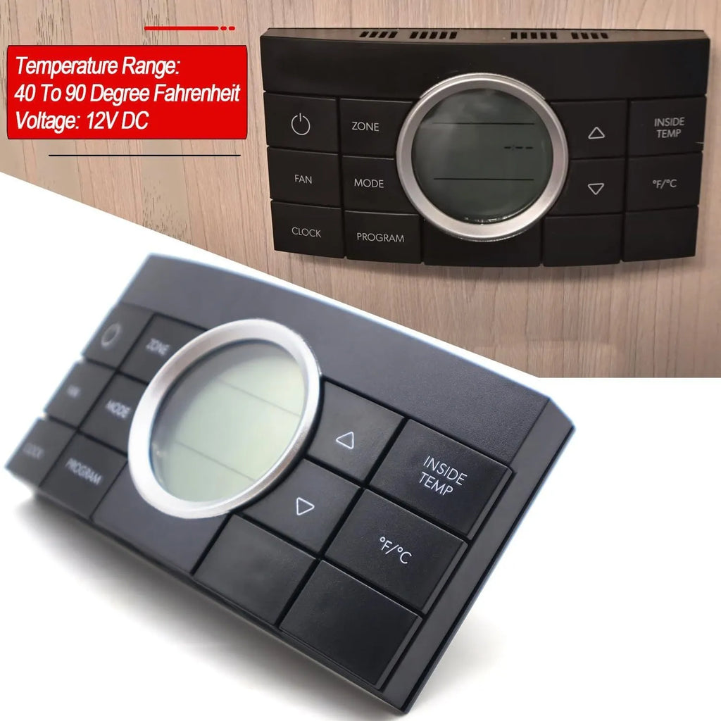 RV thermostat air conditioning controller in black and silver for models 3314082.011 and 3314082011