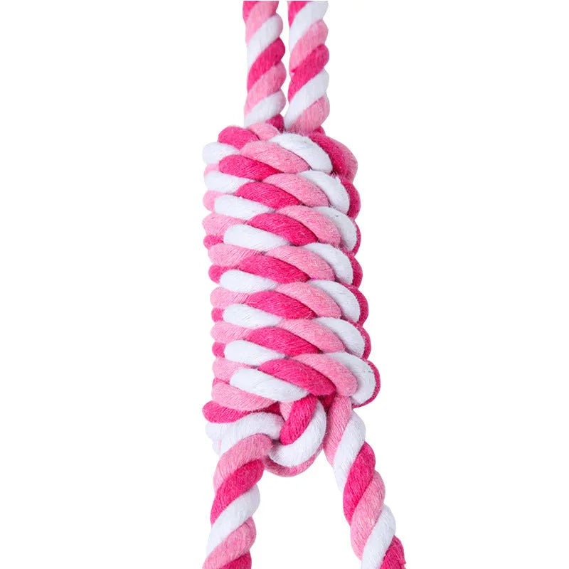 38cm long cotton string dog toy in red and white colour combination for medium large breeds
