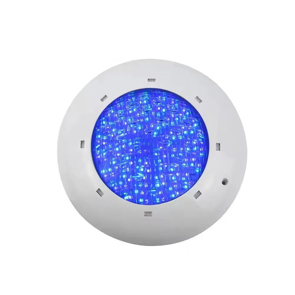 Round IP68 underwater wall-mounted lamp, 280mm diameter, 70mm thick, plastic shell, AC12V, warm white or RGB pool light