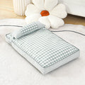 Thickened pet nest dog cushion in green with removable cover, 65x45x8cm size S