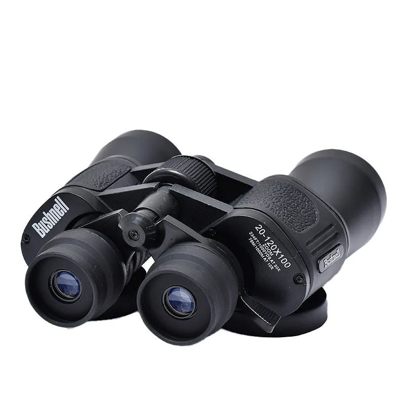 High power binoculars with continuous zoom 20-120x100 magnification and double barrel construction
