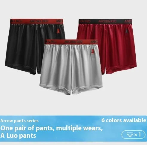 Men's solid colour polyester boxer briefs on a white background, showing the mid-waist design.