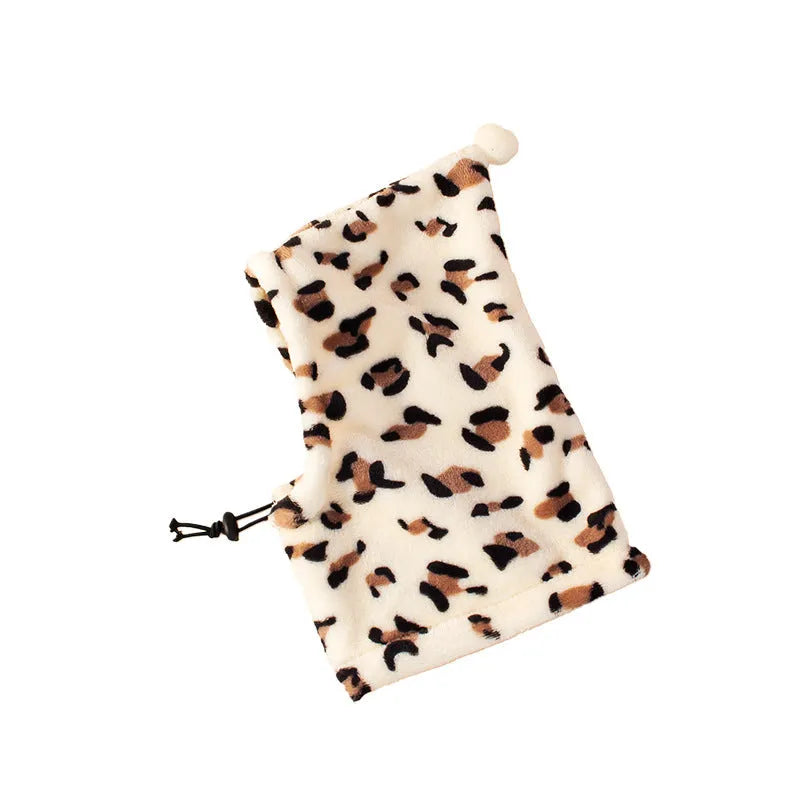 Bear-themed pet headgear with rabbit ears for dogs and cats in leopard print colour