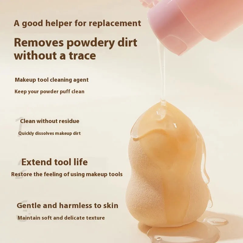 Beauty blender cleaning kit with 80ml cleaner and 75ml wash-free spray bottle
