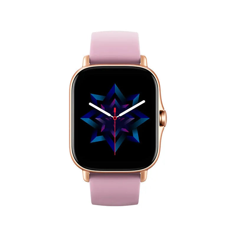 GT20 smartwatch with black alloy case and silicone strap showing heart rate and call functions on screen