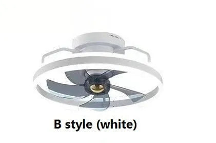 Modern simple style ceiling fan with light fixture, 50cm diameter, with PC blades and acrylic shade.