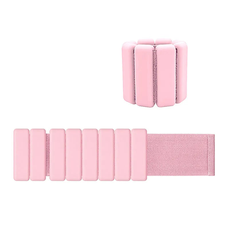 Silicone iron block weight-bearing bracelet with adjustable Velcro strap, 2 pounds per wrist, 29x7x1.5cm