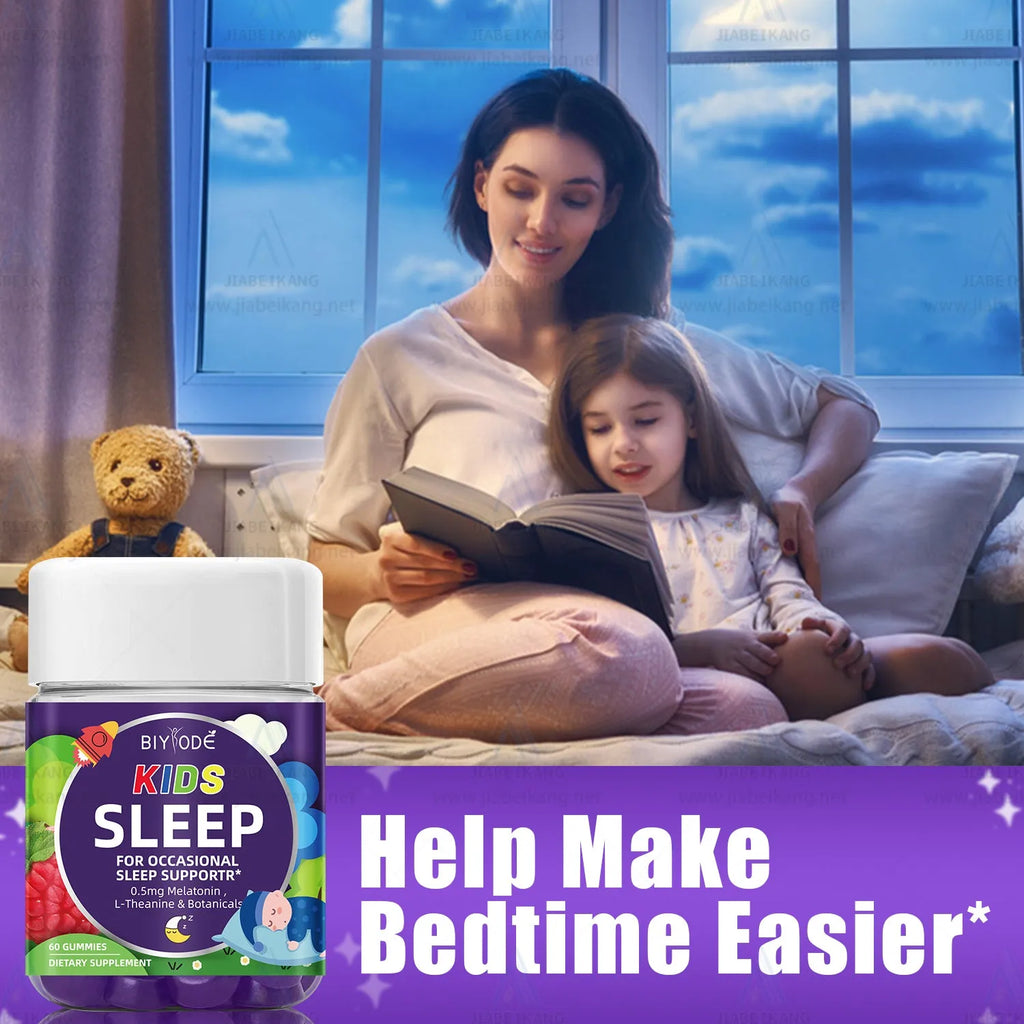 Kids Multivitamin Supplement Gummies for Sleep Support with Melatonin L-Theanine Botanicals 60 Gummies per Bottle 2 Gummies per Day Custom OEM ODM Wholesale Children Teenagers