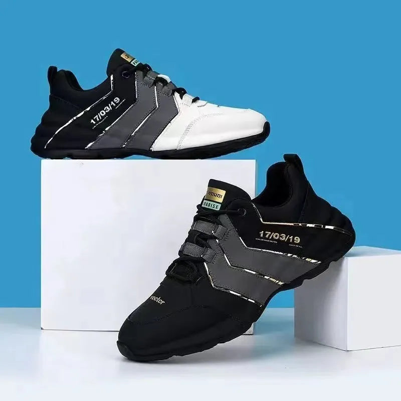 Casual low-top trainers for teenagers with thick plastic sole and mesh lining in grey and black colourway.
