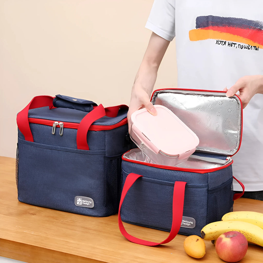 Crossbody insulated picnic bag in grey colour with shoulder strap and 15 litre capacity