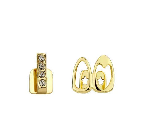Hollow-out love double fight heart-shaped tooth socket in gold copper electroplating