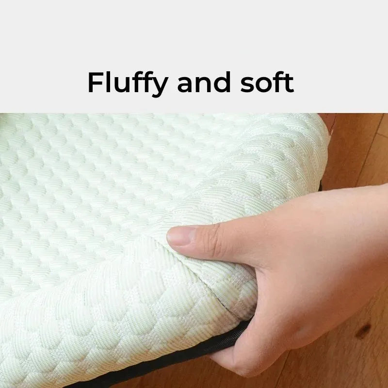 Summer cooling pet cat bed cushion ice pad in green, square shape, for dog or cat sleeping on floor