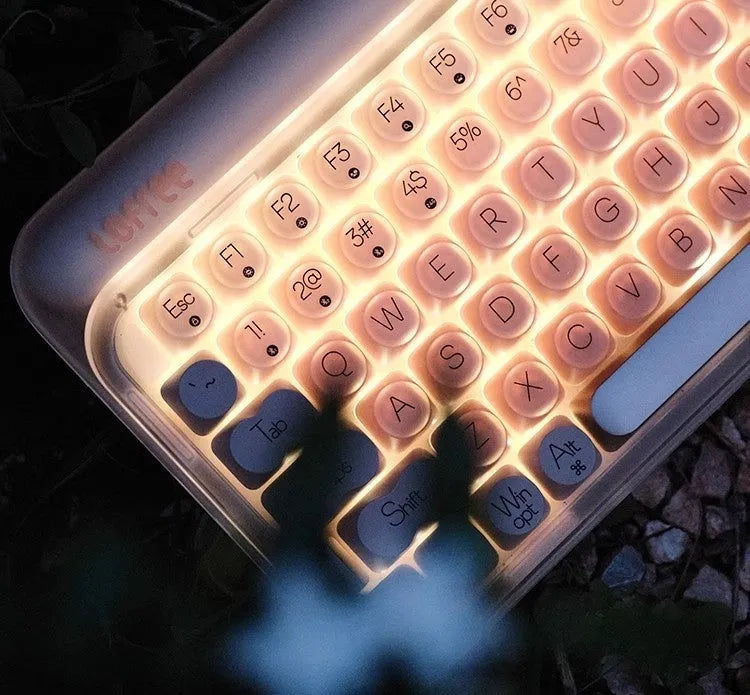 Wireless mechanical keyboard bundle with Bluetooth calculator, mouse, and pickup light in liquid basic colour