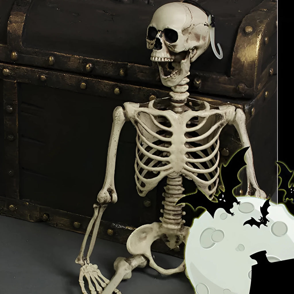 Full size 170cm plastic skeleton prop standing for Halloween decoration display