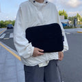 Embroidered silk laptop tablet liner bag in black, ultra-light shockproof design for 15-15.6 inch devices