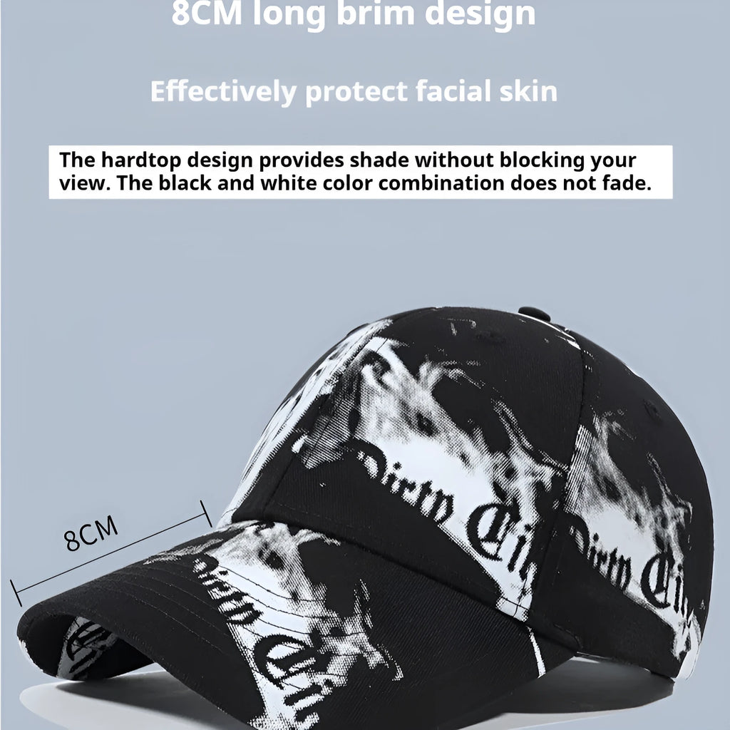 Men fashion hat casual dad baseball cap adjustable cotton black white outdoor sun protection