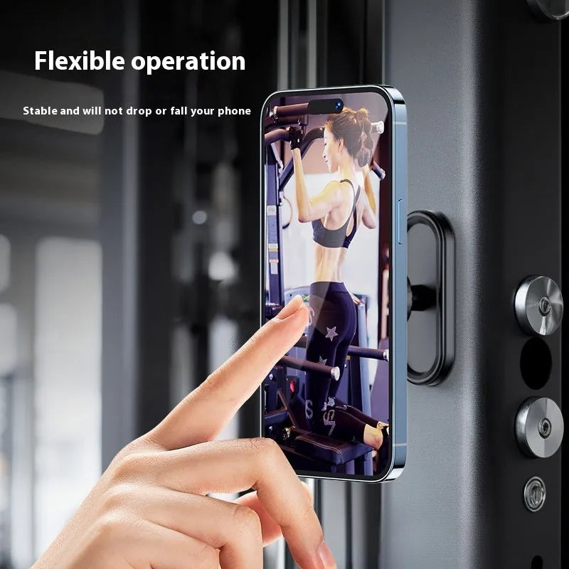Double-sided magnetic outdoor photography bracket with plastic construction and universal clip