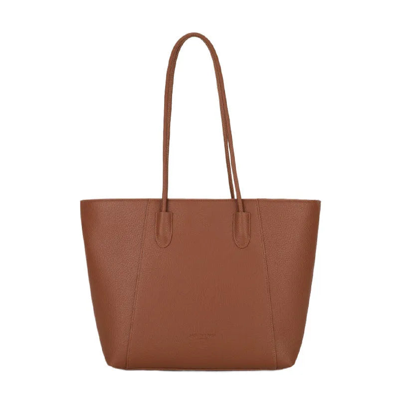 Solid colour soft PU bucket shoulder tote bag with zipper change pocket in black
