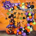 Black and white latex Halloween balloons for building a spider-themed balloon arch decoration.