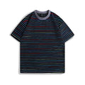 Loose fit striped couple t-shirt with half sleeves and round neck in multiple colours