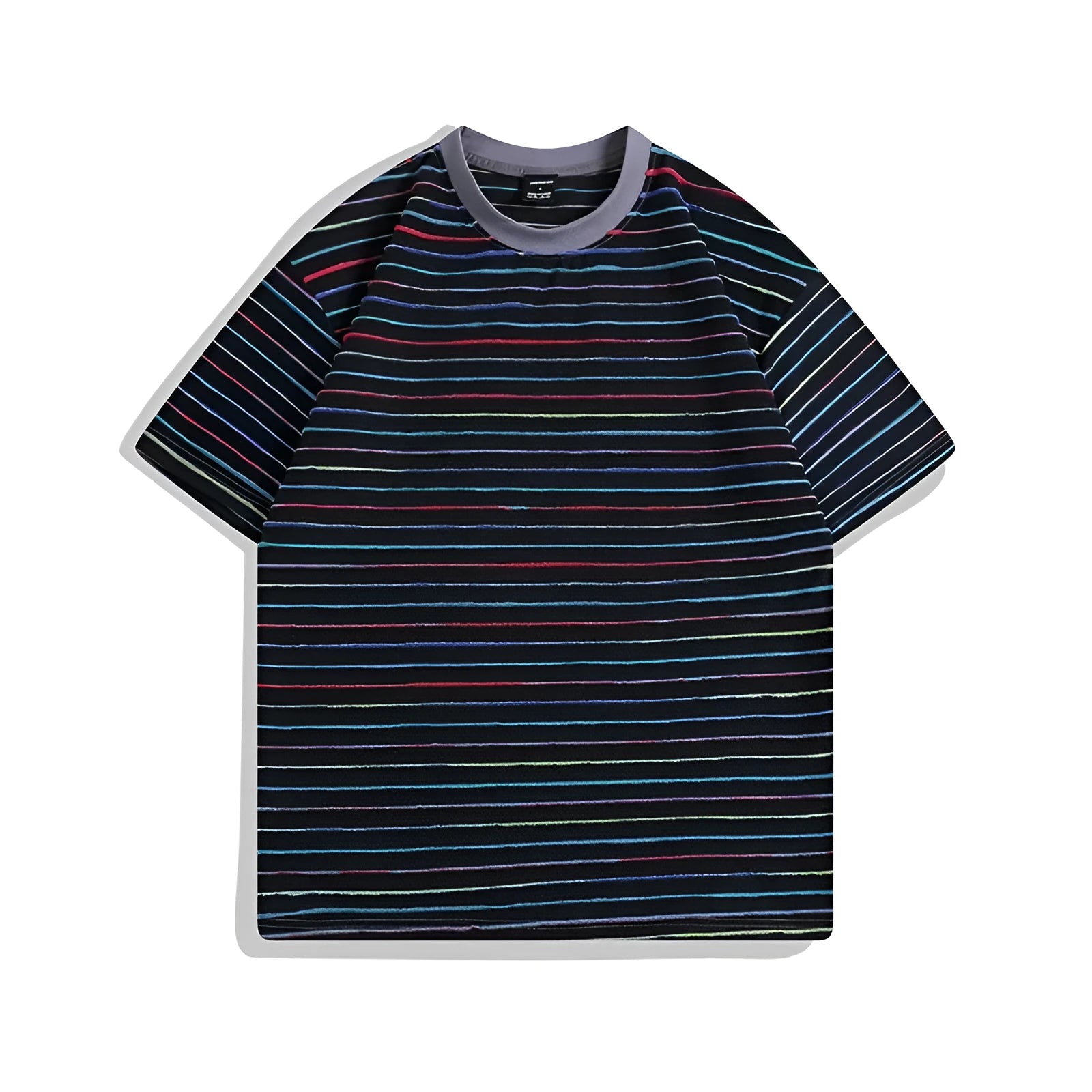Loose fit striped couple t-shirt with half sleeves and round neck in multiple colours