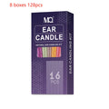 16-piece ear candle health massage kit with protection boards and cotton swabs in assorted colours.