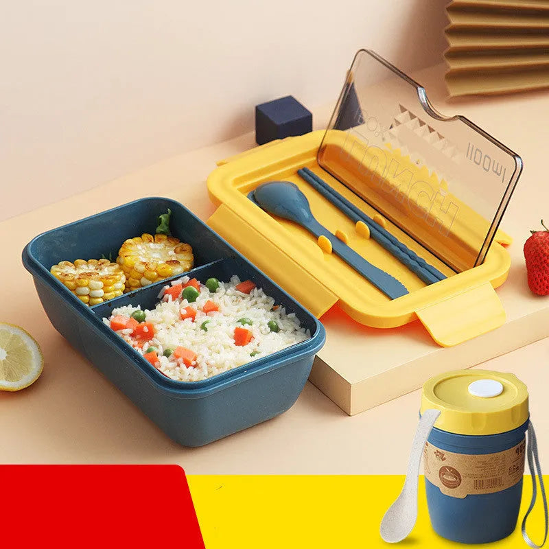 Four-layer partitioned bento box in Nordic style design measuring 20.5cm long