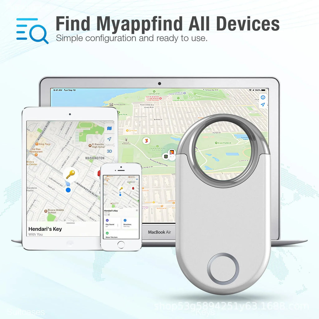 Black and white GPS tracking device showing compact size for pet and child anti-loss monitoring