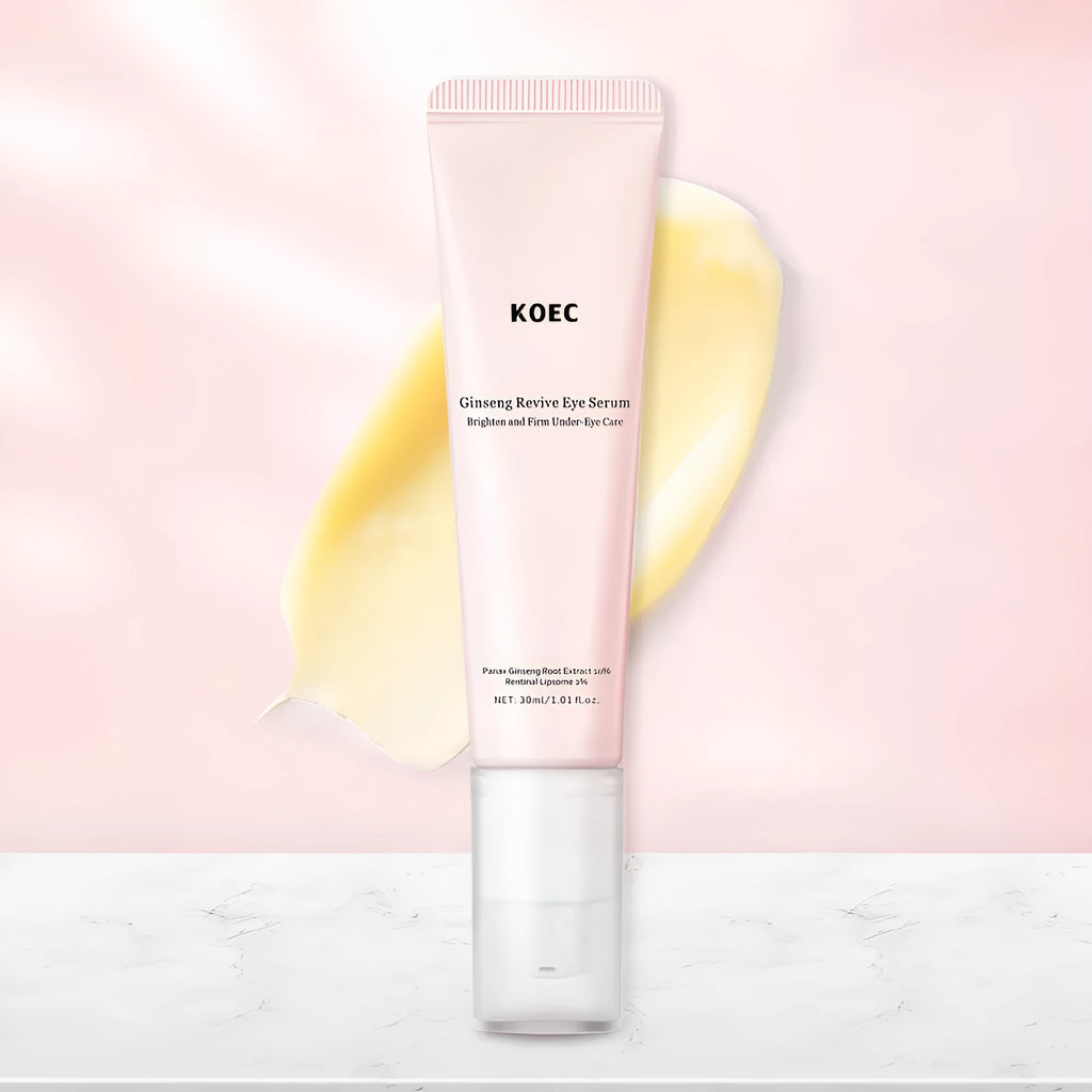 Retinol eye cream for wrinkles and dark circles, 30ml pot with ginseng and pink peptide ingredients