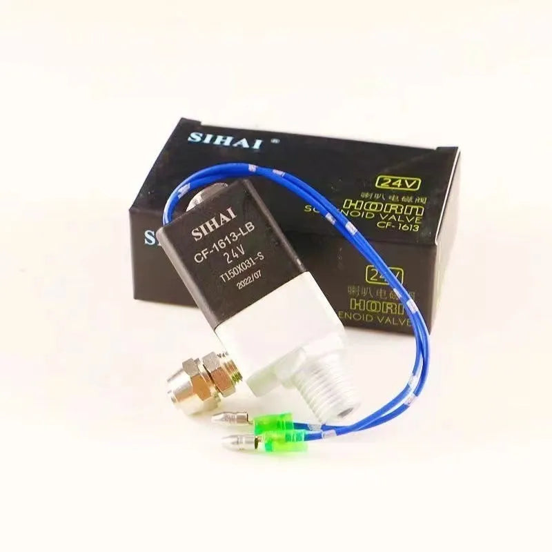 Black dual trumpet 12V 24V 300DB air horn and compressor kit for vehicles