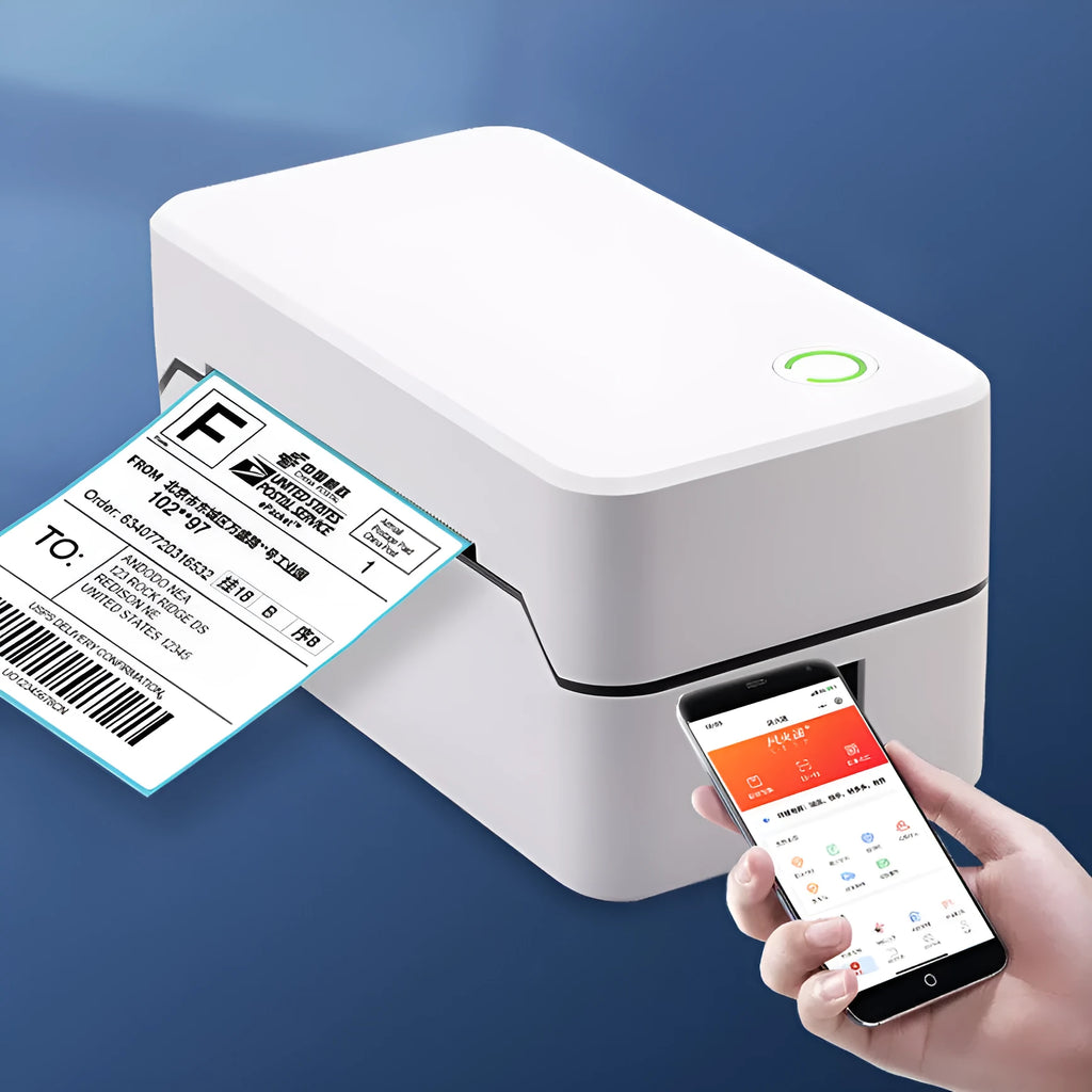 Compact Bluetooth thermal printer for express orders with 149mm width dimensions