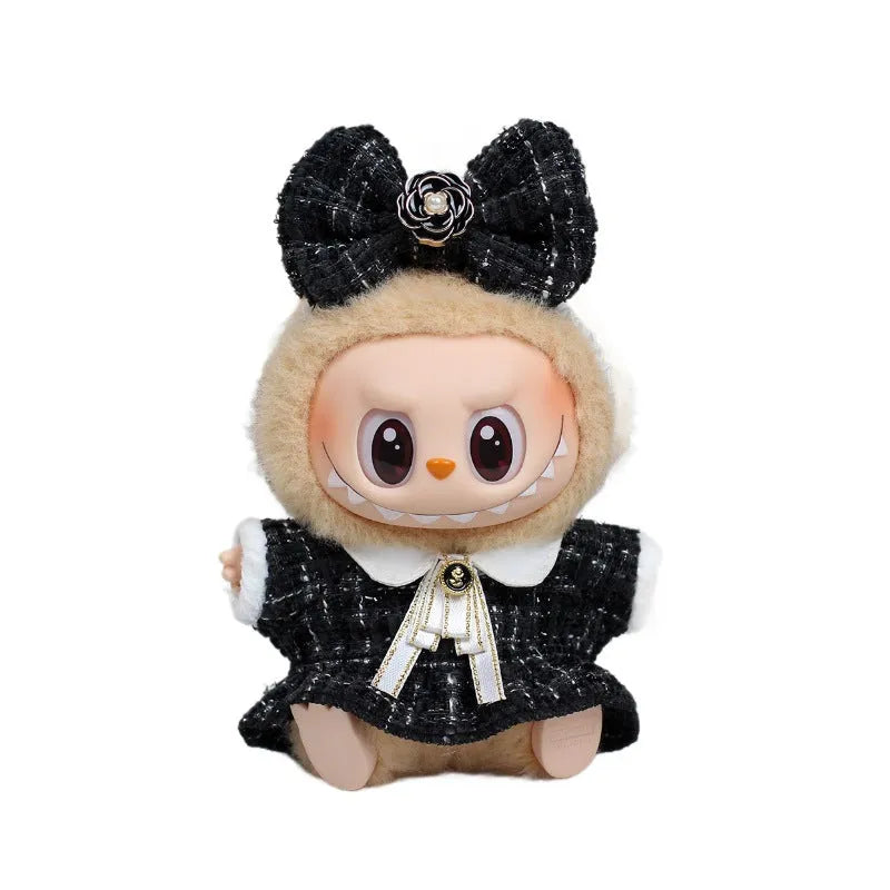 Doll clothes for second generation ragdoll in short plush black fabric