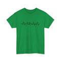 Green cotton short-sleeve t-shirt with printed letter patterns in fresh sweet style