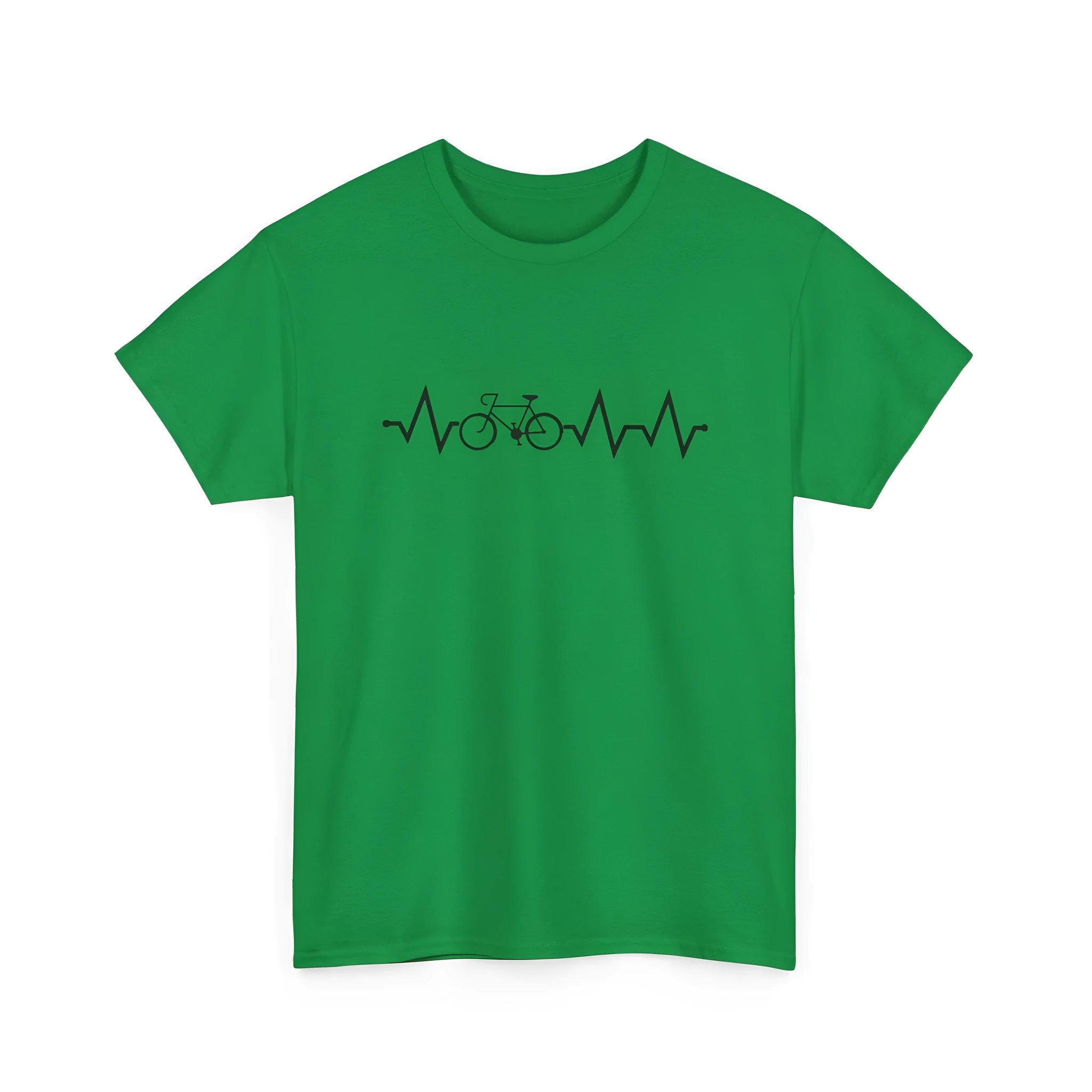 Green cotton short-sleeve t-shirt with printed letter patterns in fresh sweet style